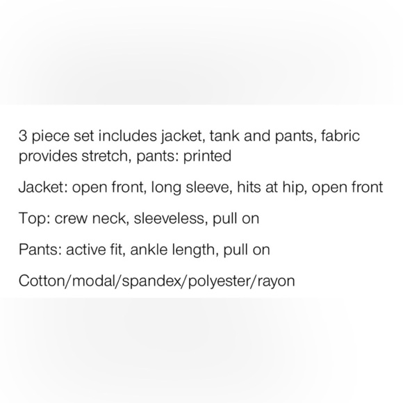 Apana Oslo Cardigan, Tank & Leggings 3 Piece Set - Picture 7 of 7